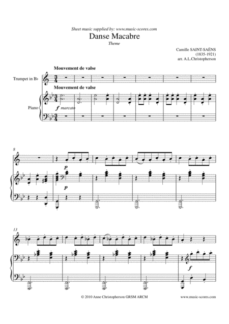 Danse Macabre - Trumpet and Piano - G minor (arr. Anne Christopherson GRSM ARCM)