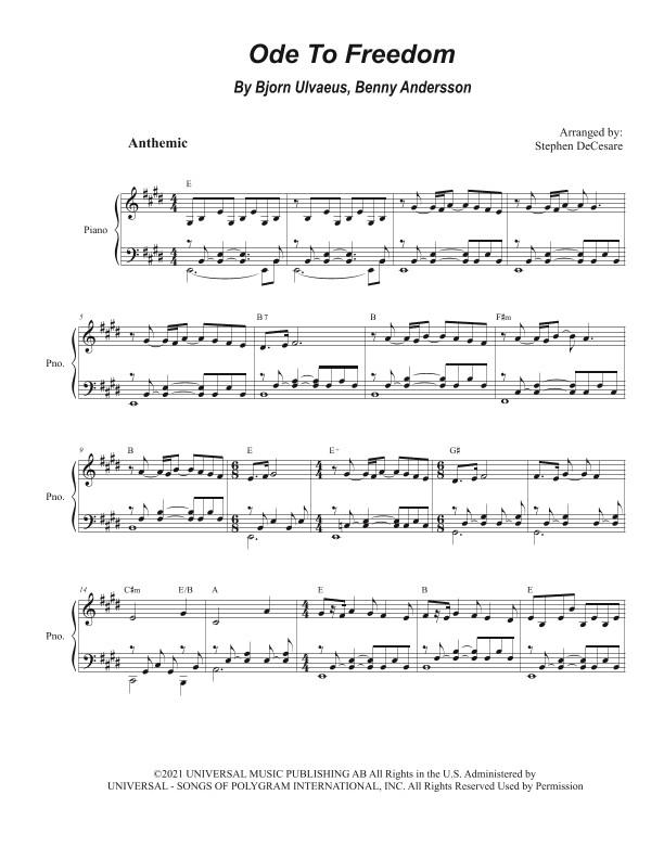 Ode To Freedom (arr. Stephen DeCesare)