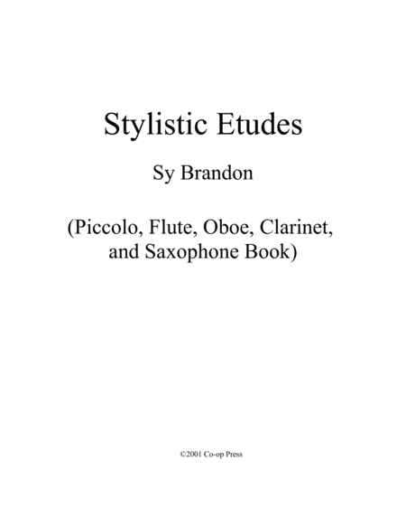 Stylistic Etudes for Piccolo, Flute, Oboe, Clarinet, or Saxophone