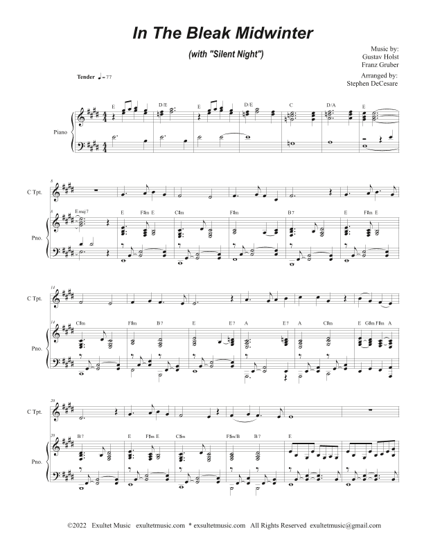 In The Bleak Midwinter (with "Silent Night") (C-Trumpet solo and Piano) (arr. Stephen DeCesare)