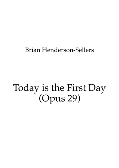 Today is the First Day (song with piano accompaniment)