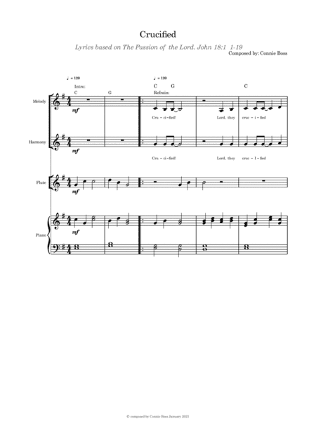 Crucified (Lent/Good Friday)  - duet, flute and piano