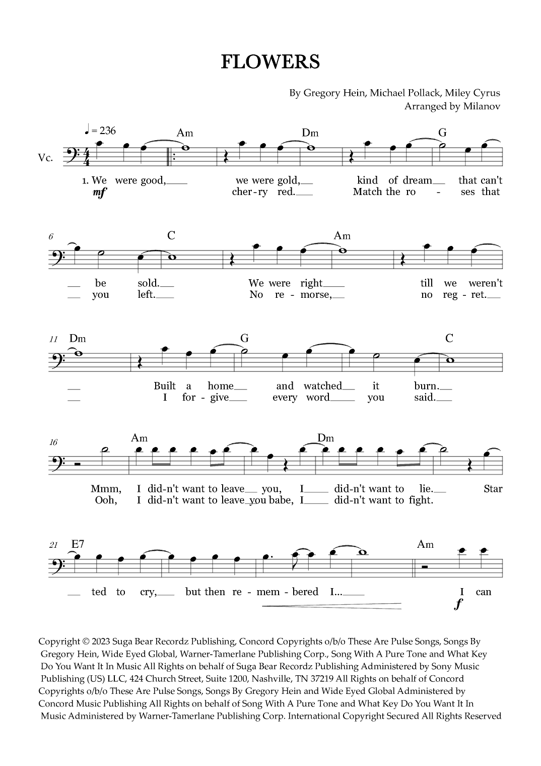 Flowers (arr. Milanov)