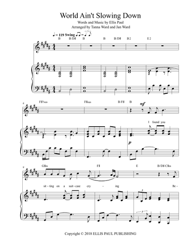 World Ain't Slowing Down (arr. Tanna Ward and Jan Ward)
