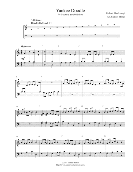 Yankee Doodle - for 3-octave handbell choir (arr. Samuel Stokes)