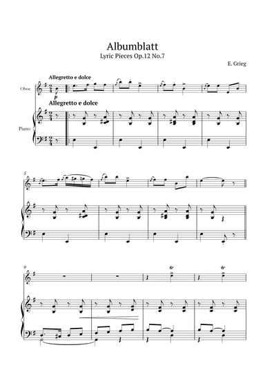 Lyric Pieces Op.12 No.7 (arr. André Nusa)