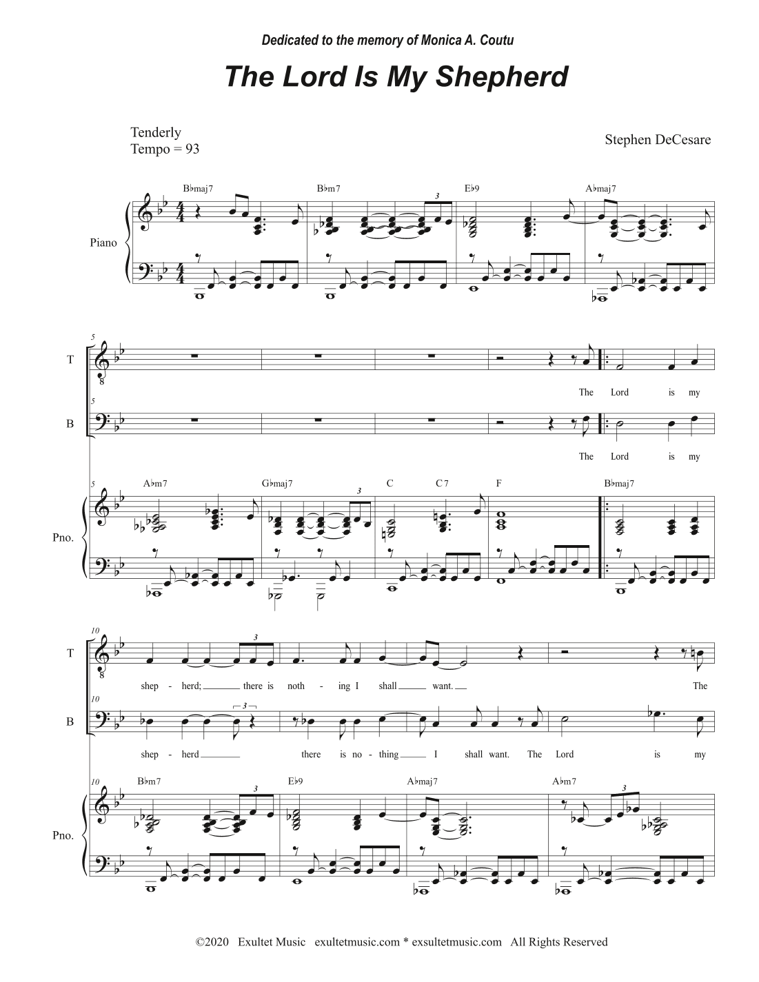 The Lord Is My Shepherd (2-part choir - (TB)
