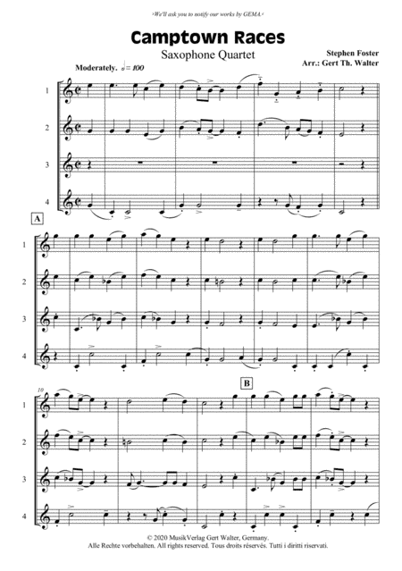Camptown Races (arr. Gert Th. Walter)
