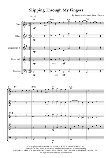 Slipping Through My Fingers (arr. Karen Gueiros)