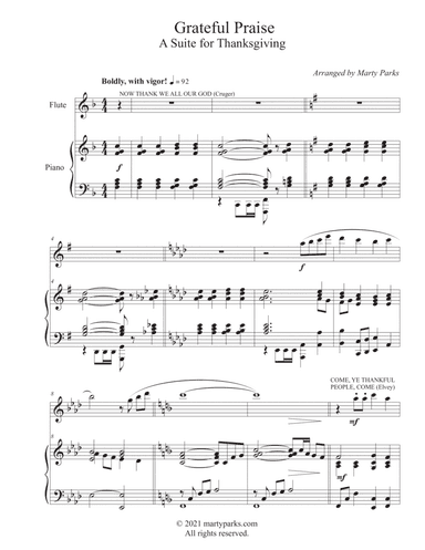 Grateful Praise (Flute-Piano) (arr. Marty Parks)