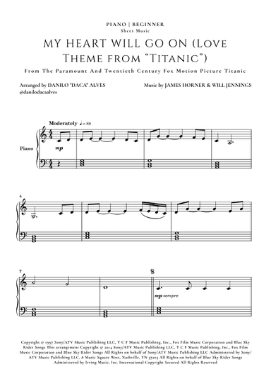 My Heart Will Go On (love Theme From 'titanic') (arr. Danilo "Daca Alves)