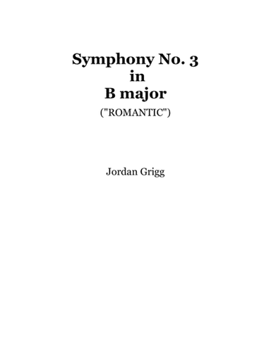 Symphony No.3 in B major (Romantic) Score and parts