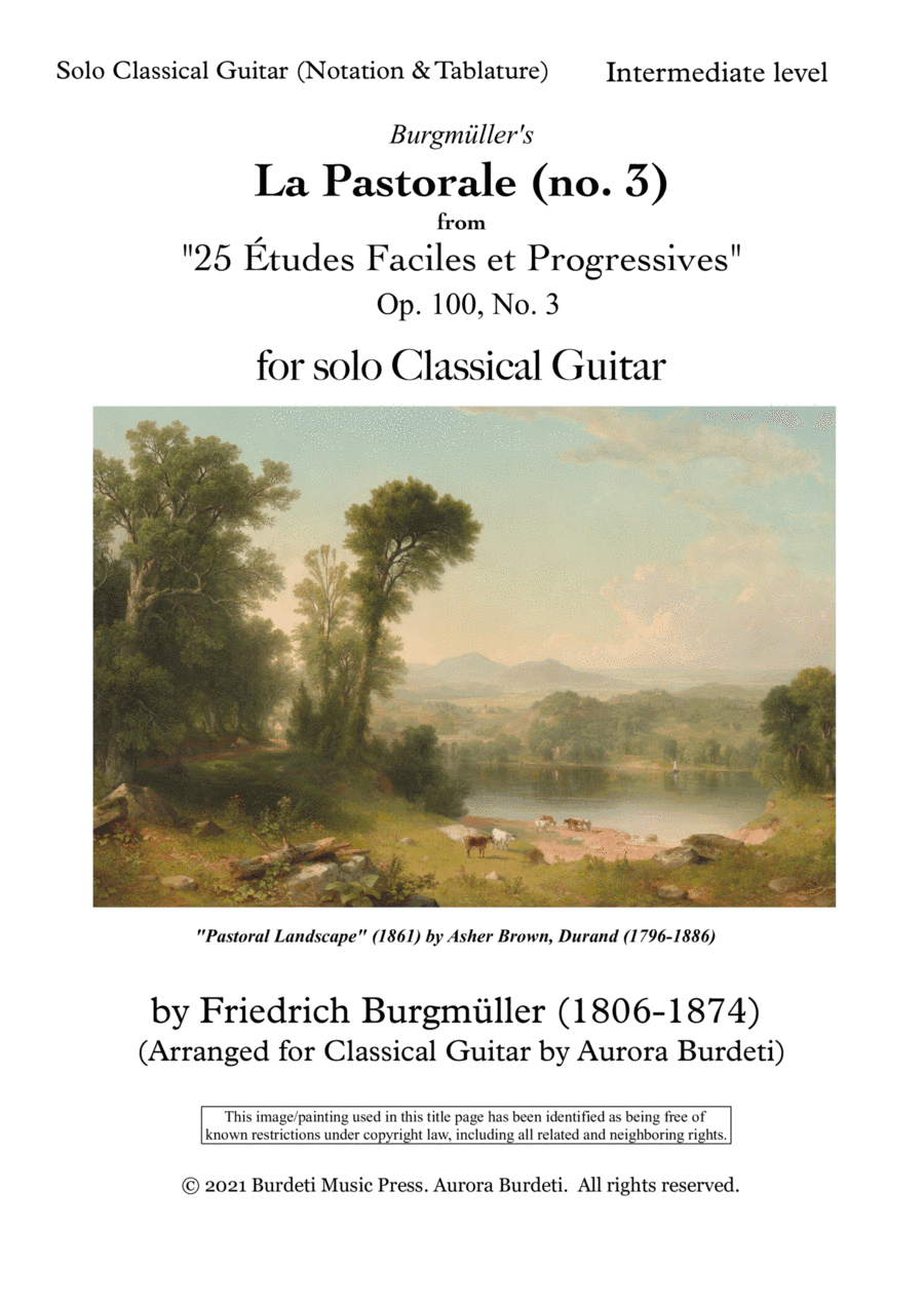 Burgmüller - 25 Easy Studies - La Pastorale No. 3 - (Solo Guitar) (arr. Aurora Burdeti)