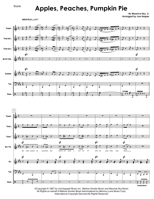 Apples, Peaches, Pumpkin Pie (arr. Joseph Hasper)