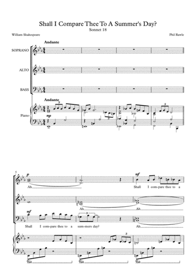 Shall I Compare Thee To A Summer's Day - Choir (SAB)