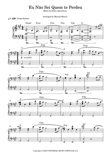 Eu Nao Sei Quem Te Perdeu (arr. Manuel Morais)
