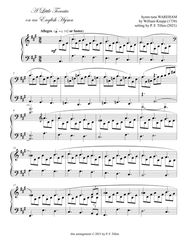 A Little Toccata on an English Hymn (arr. setting by P. F. Tillen)