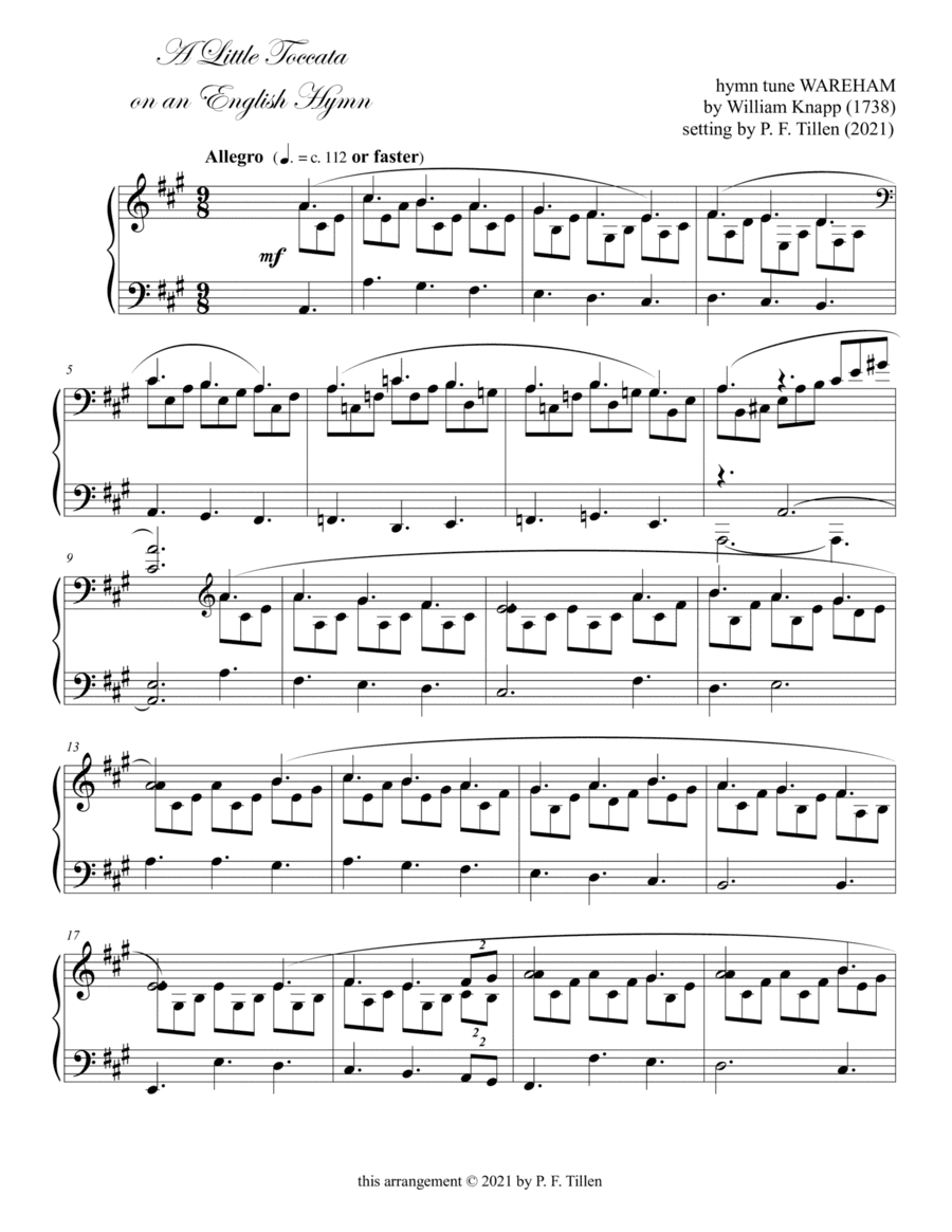 A Little Toccata on an English Hymn (arr. setting by P. F. Tillen)