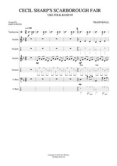 Uke Folk Band #3: Cecil Sharp's Scarborough Fair - Score Only (arr. Chris Webster)