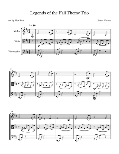 Legends Of The Fall (arr. Alex Shor)