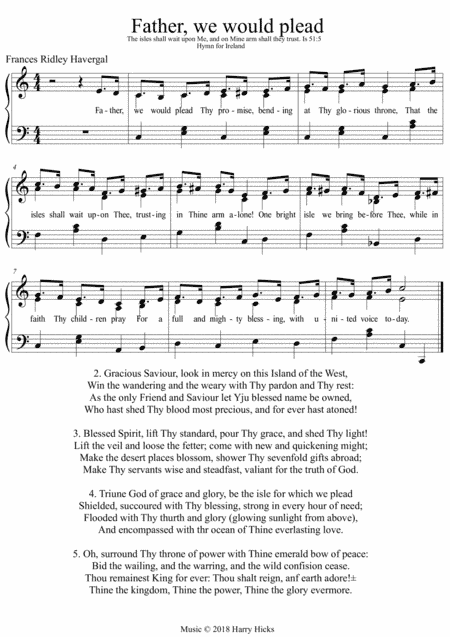 Father, we would plead. A new tune to a wonderful Frances Ridley Havergal hymn.