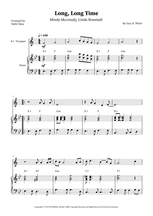 Long Long Time (arr. Valdir Maia)