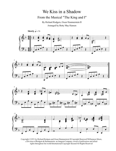 We Kiss In A Shadow (arr. Betty May Hansen)