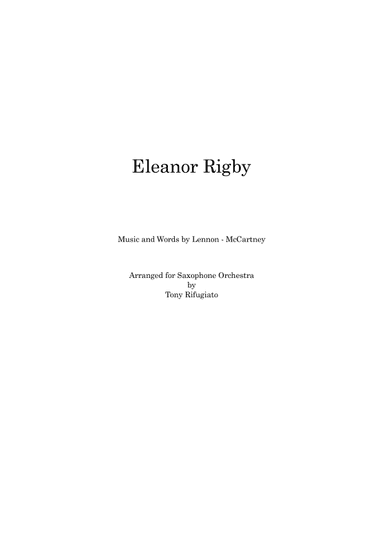 Eleanor Rigby (arr. Tony Rifugiato)