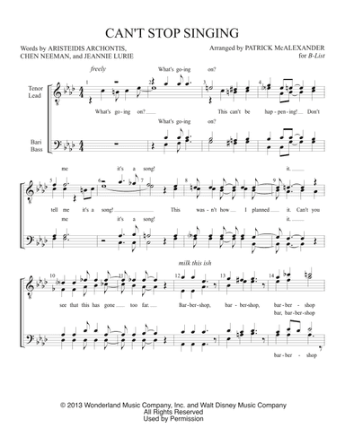 Can't Stop Singing (arr. Patrick McAlexander)