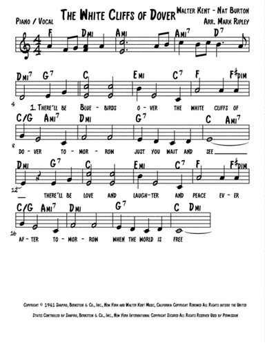 (there'll Be Bluebirds Over) The White Cliffs Of Dover (arr. Mark Ripley)