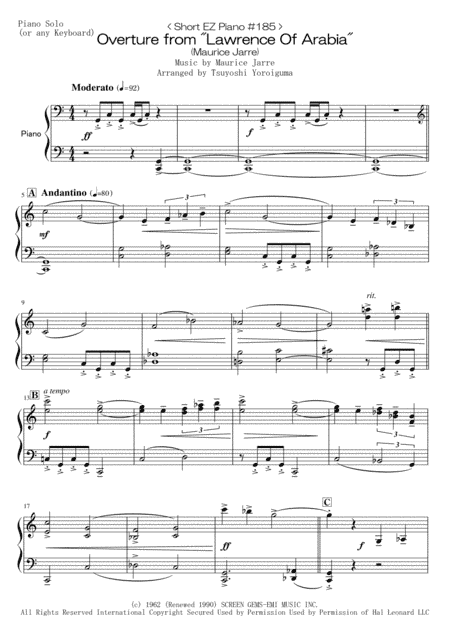 Overture from "Lawrence Of Arabia" from LAWRENCE OF ARABIA (arr. Tsuyoshi Yoroiguma)