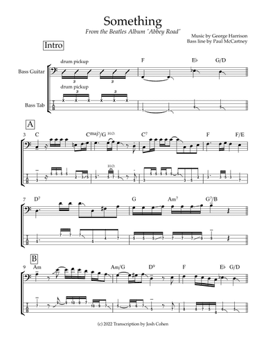 Something (arr. Transcription by Josh Cohen)