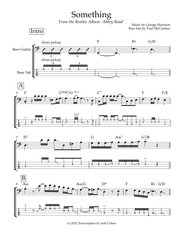 Something (arr. Transcription by Josh Cohen)