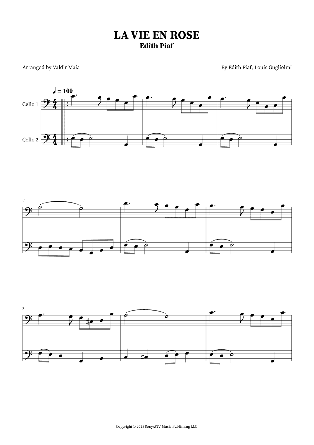 La Vie En Rose (arr. Valdir Maia)
