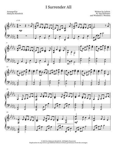 I Surrender All (arr. AdaLynn Kendrick)