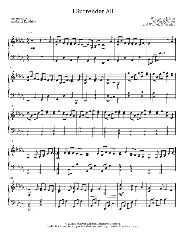 I Surrender All (arr. AdaLynn Kendrick)