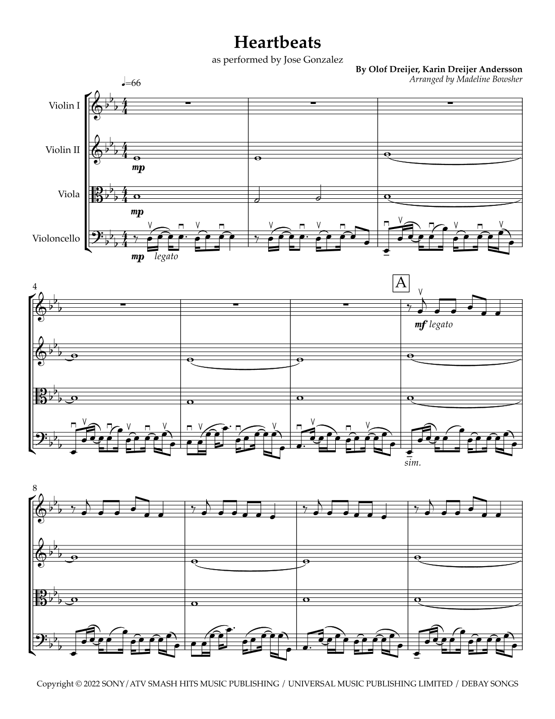 Heartbeats (arr. Madeline Bowsher)