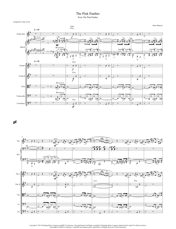 The Pink Panther (arr. Amir Awad)