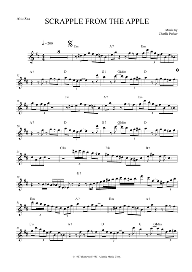 Scrapple From The Apple (arr. The Sheet Music Library)