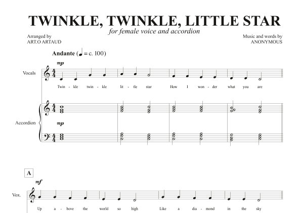 Twinkle Twinkle Little Star (arr. Art.o Artaud)
