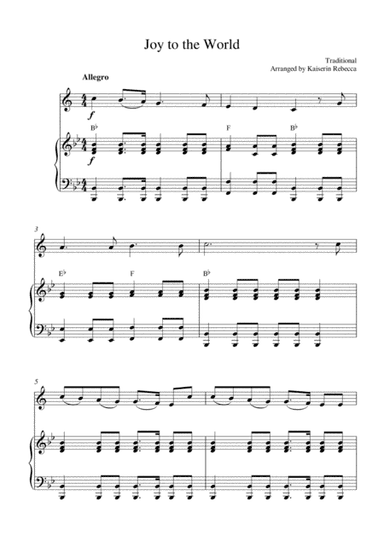 Joy to the World (Tenor sax and piano accompaniment) (arr. Kaiserin Rebecca)
