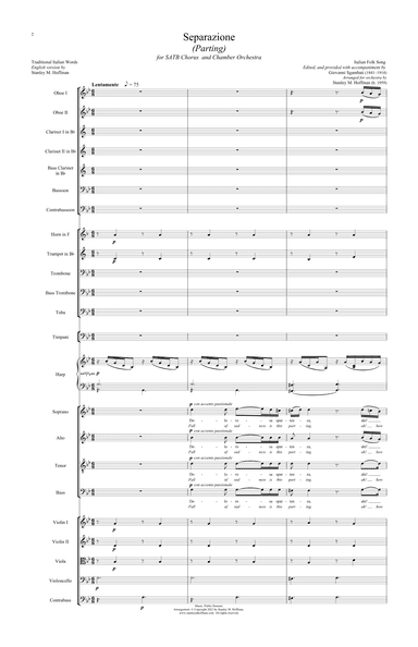 Separazione (Parting) - Version for SATB Chorus and Orchestra (arr. Stanley M Hoffman)