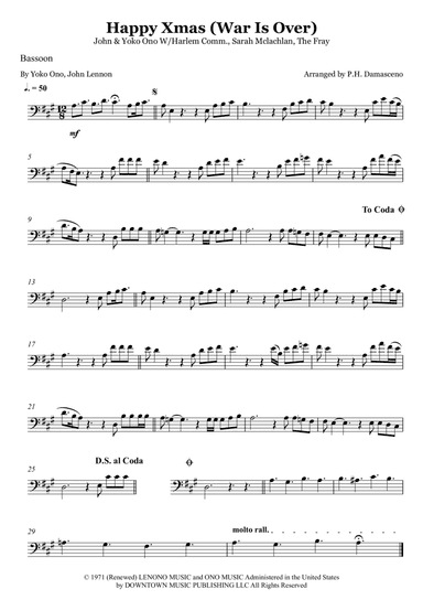 Happy Xmas (war Is Over) (arr. P.H. Damasceno)