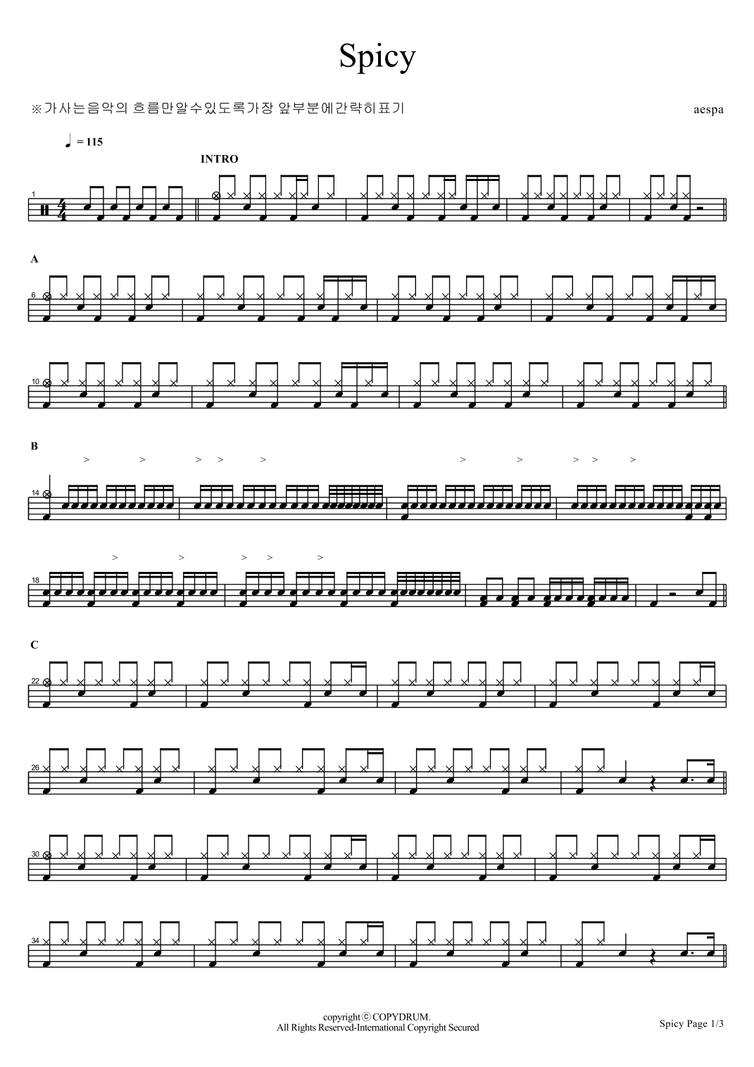 Spicy (arr. COPYDRUM)