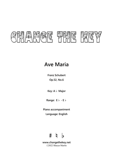 Ave Maria Ab Major - English (arr. S. Martin)