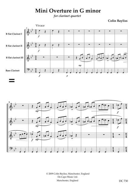 Mini Overture  - for clarinet quartet