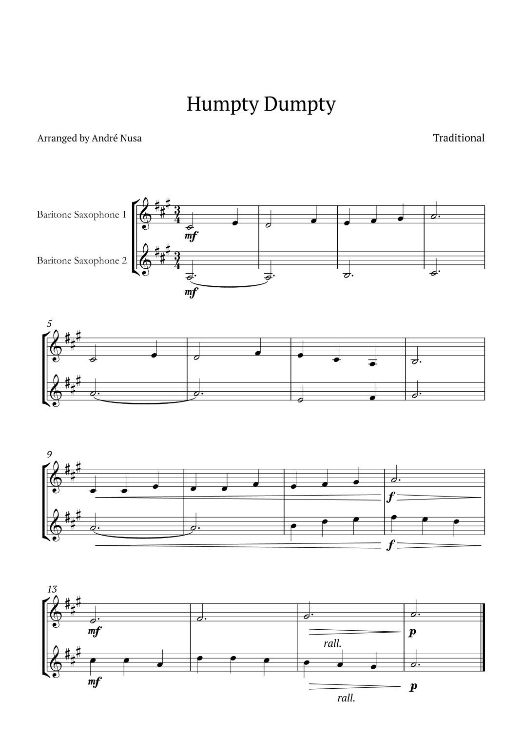 Humpty Dumpty (arr. André Nusa)