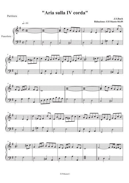 Aria sulla IV Corda (arr. F.P.Musto)