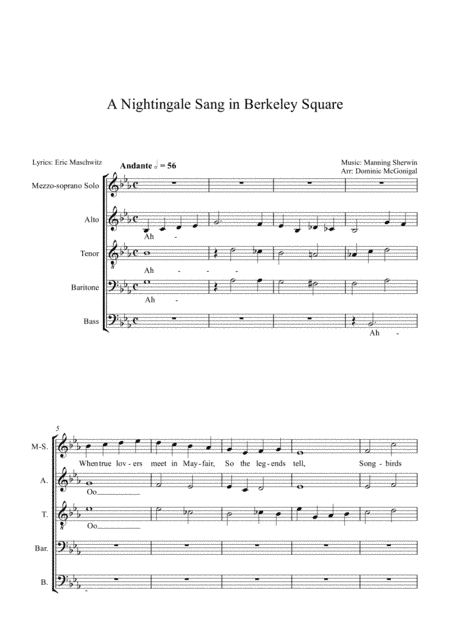 A Nightingale Sang In Berkeley Square (arr. Dominic McGonigal)