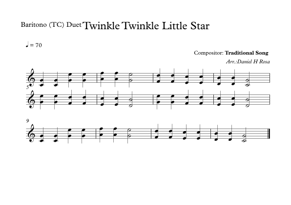 Twinkle Twinkle Little Star (arr. Daniel Rosa)